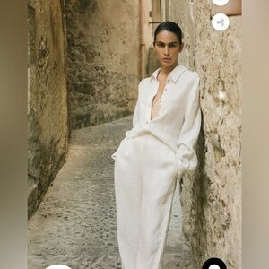 NWT Anemos PHILLIPS LONG SLEEVE BUTTON-DOWN SHIRT IN LINEN